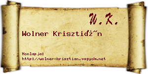 Wolner Krisztián névjegykártya