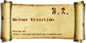 Wolner Krisztián névjegykártya